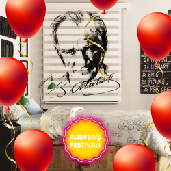 Atatürk Baskılı Zebra Perdeler