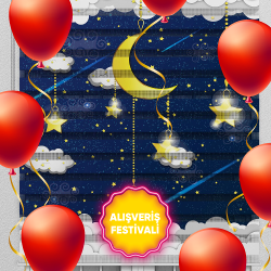 Bulut Ay Ve Yıldız Desen Zebra Perdeler