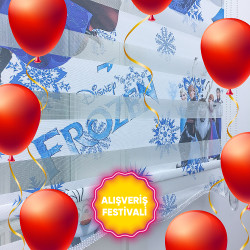 Elsa Frozen Desenli Zebra Perde