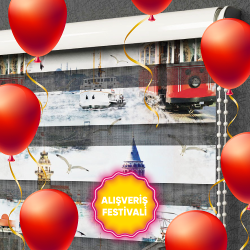 İstanbul Desenli Zebra Perde