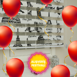 Paris Eyfel Kulesi Baskılı Zebra Perdeler