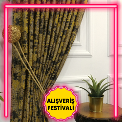Patine Desenli Fon Perde