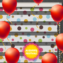 Puanlı Desen Baskılı Zebra Perdeler