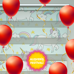 Unicorn Desenli Zebra Perde
