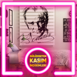 Atatürk Baskılı Zebra Perdeler