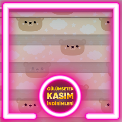 Ayıcık Desenli Zebra Perdeler