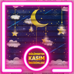 Bulut Ay Ve Yıldız Desen Zebra Perdeler