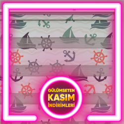 Çapa Denizci Gemici Desenli Zebra Perde