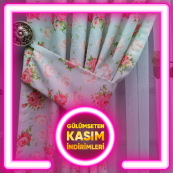 Çiçek Desenli Fon Perdeler
