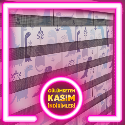 Dinazor Desenli Zebra Perdeler