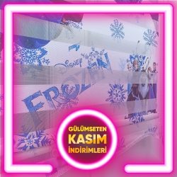 Elsa Frozen Desenli Zebra Perde