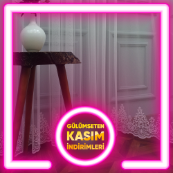 Etek Ucu Desenli Fransız Dantel Örme Tüller