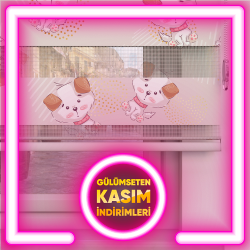 Köpek Desenli Zebra Perdeler