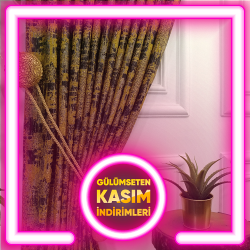 Patine Desenli Fon Perde