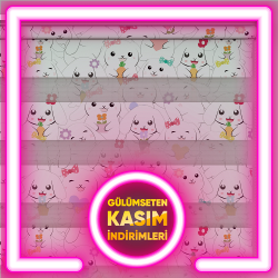 Tavşan Desenli Zebra Perdeler