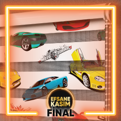 Arabalar Desen Zebra Perde