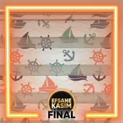 Çapa Denizci Gemici Desenli Zebra Perde