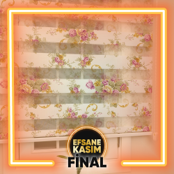 Çiçek Desenli Zebra Perdeler