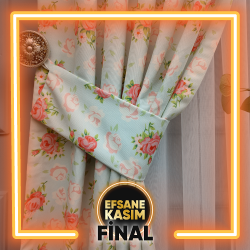 Çiçek Desenli Fon Perdeler