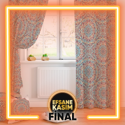 Desenli Fon Perde Modelleri