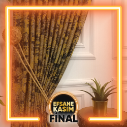 Patine Desenli Fon Perde