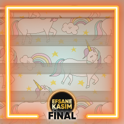 Unicorn Desenli Zebra Perde