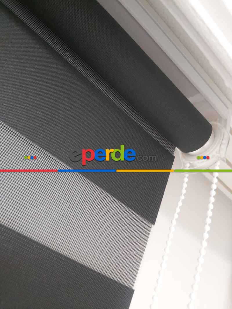 Brillant Siyah Zebra Perde- Siyah