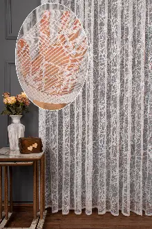 Cam Kırığı Desen Örme Tül Perde 1207