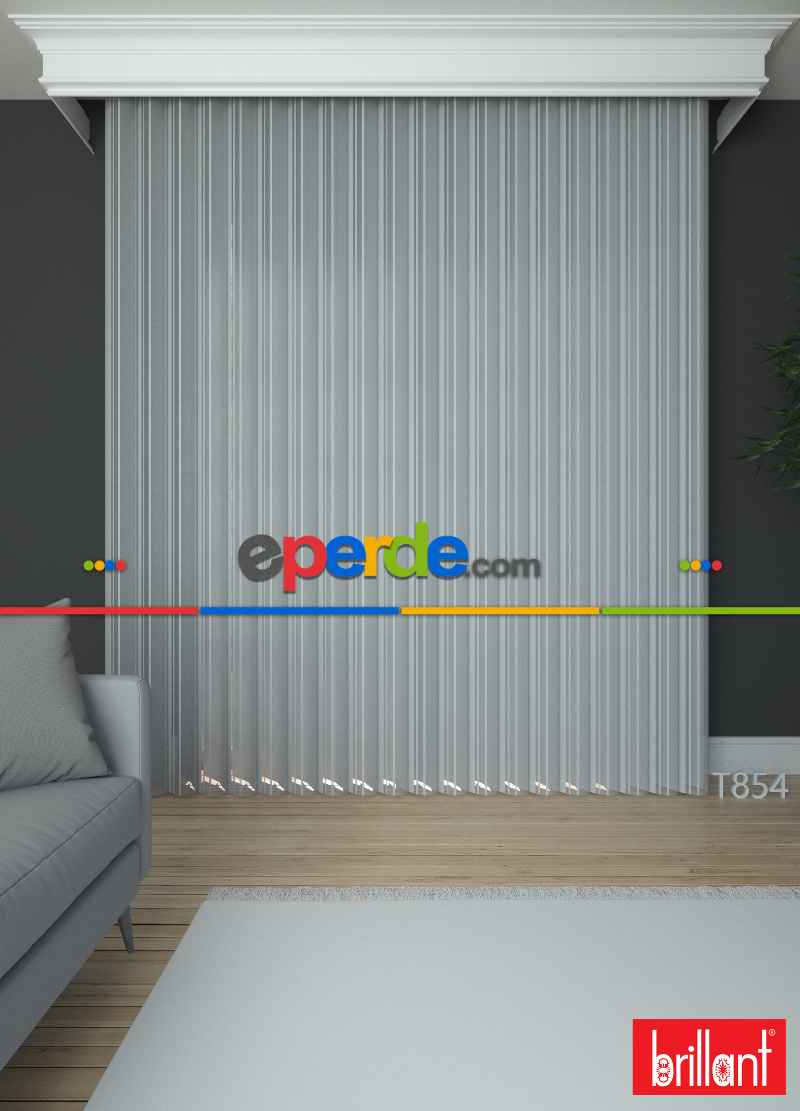 Brillant Akıllı Tül Perde Gri Renkli Tül Dikey Zebra Perde Düz 1. Kalite