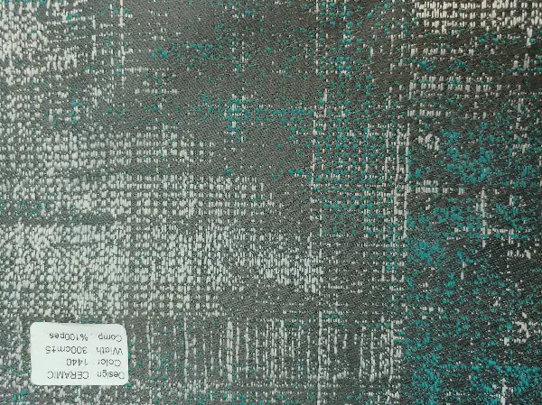 Salon Fon - 2021 Sezonu - Jakar Desenli Fon Perde- Lacivert-Bej