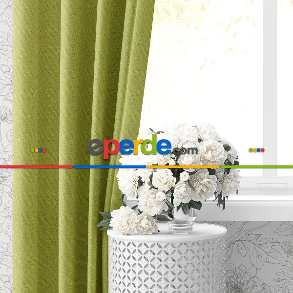 Blackout Karartma Tek Kanat Fon Perde Fıstık Yeşili