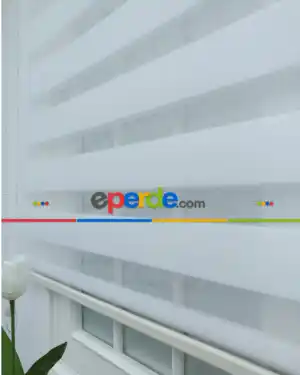 Mutfak Zebra Perde Düz Seri- Beyaz