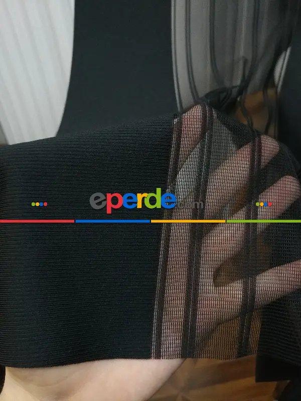 Lens Akıllı Dikey Tül Perde 111- Siyah-beyaz-gümüş-antrasit