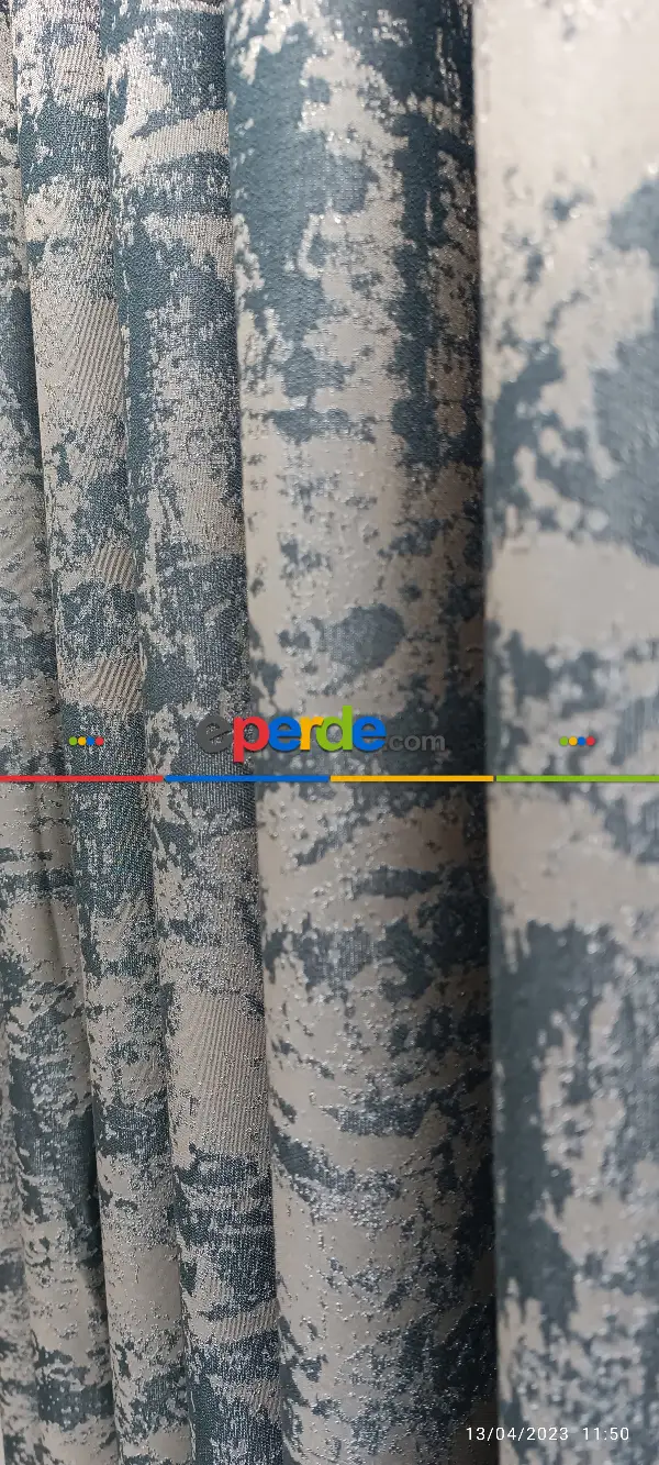 Yatak Odası - 2023 Elit Modern Damask Desenli Fosforlu İplik Dokuma Fon Perde - 3 Bakır-siyah