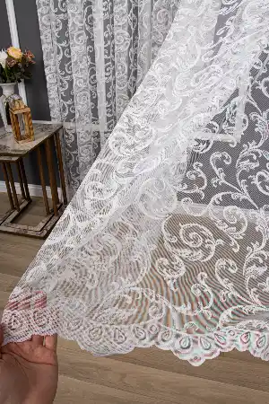 Salon Tül - Şal Desen Örme Düz Tül Perde Pa 7051