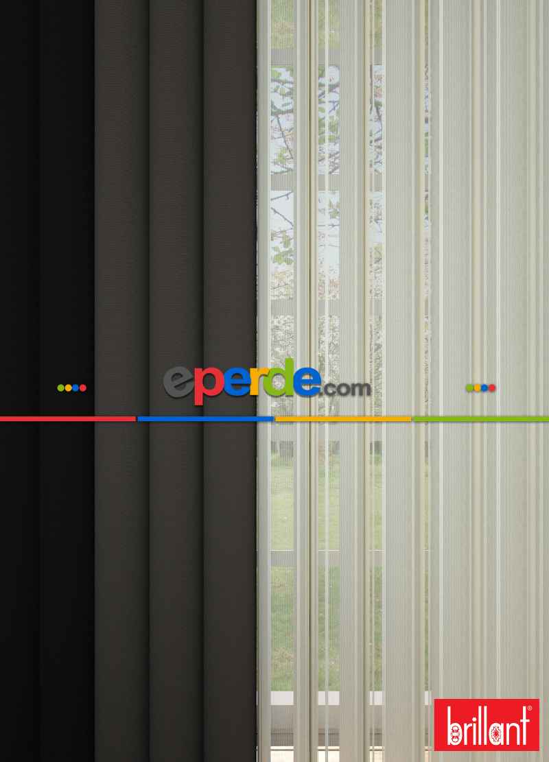 Brillant Akıllı Tül Siyah-koyu Kahverengi Perde Tül Dikey Zebra Perde Düz 1. Kalite