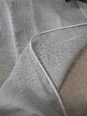 Düz Modern Dökümlü Keten Tül Perde - Açık Gri