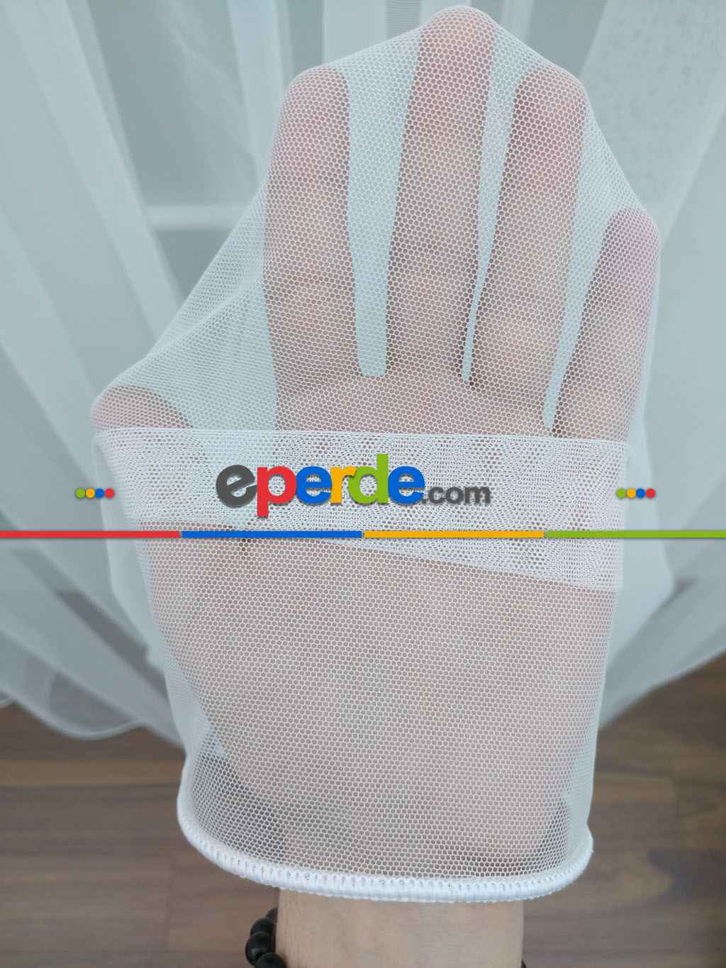 Mutfak Düz Tül Perde - Grek Zemin- Ekru Renk