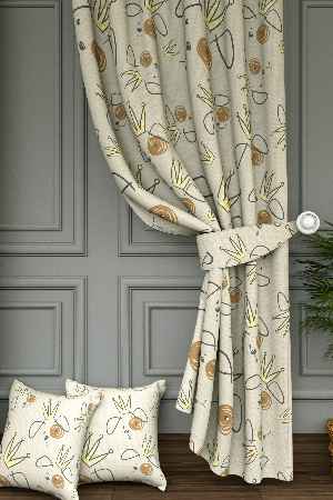 Bebek Odası - Taç Desen Baskılı Fon Perde