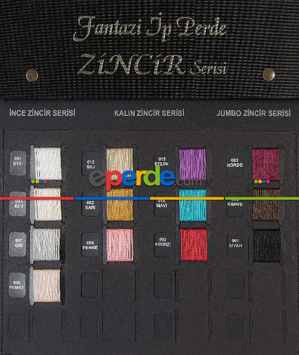 İnce Zincir Seri İp Perde Bej- Bej