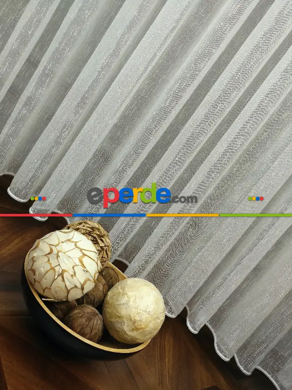 Ekru Şantuk Düz Tül Perde 2021 Konak Özel Seri Ütü İstemez!- Ekru