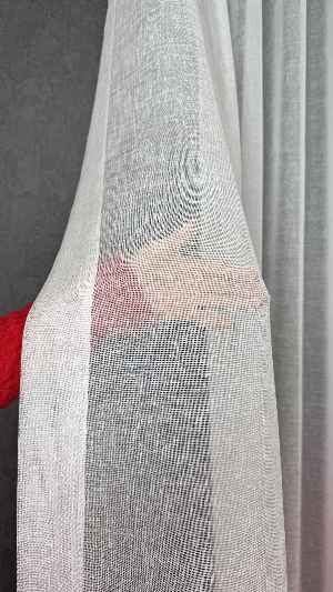 Keten Ekru Pembe Degrade Geçişli Tül Perde, Ağır Gramajlı Premium Seri, Eteği Kurşunlu