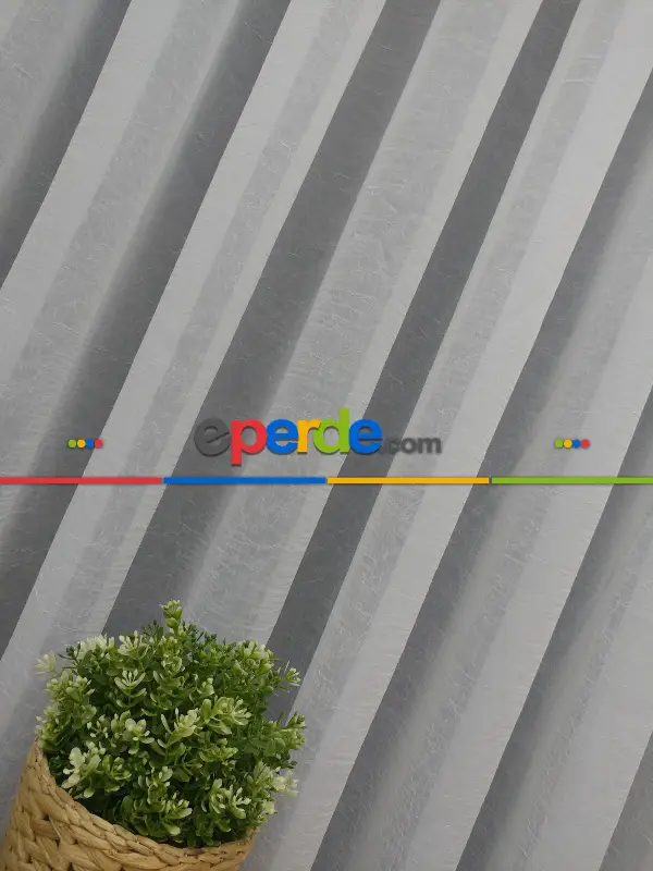 ( Orjinal ) Düz Crush Tül Perde & Kruvaze Perde- Beyaz - Kurşunlu Tül