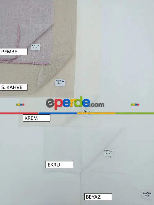 Metre İle Dikişsiz Kumaş Satışı Şantuk Keten Düz Tül Perde- Beyaz-Krem-Pembe-Ekru-Sütlü Kahve