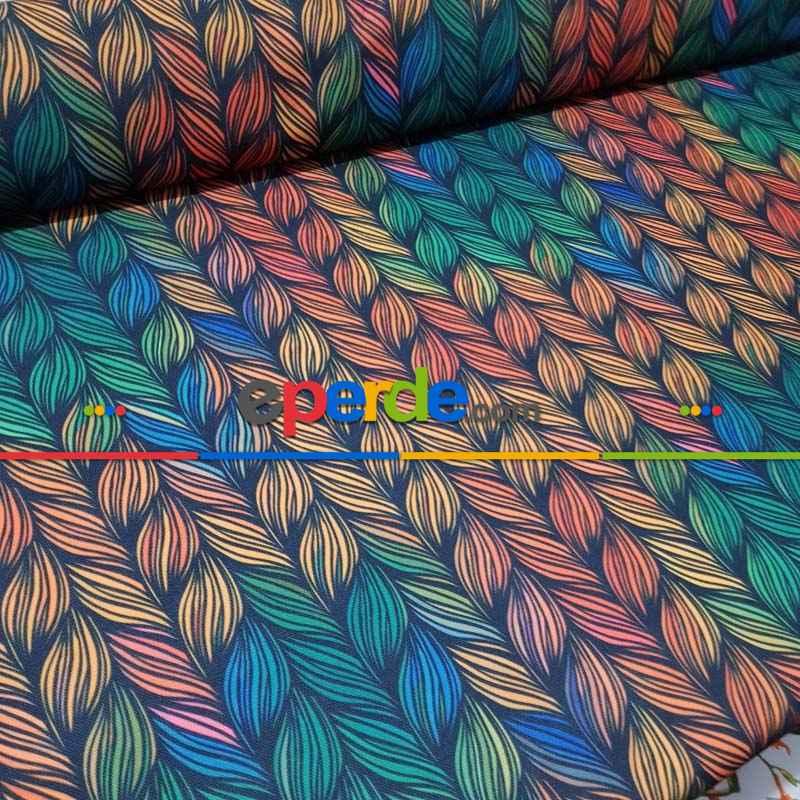 Etnik Desenli Fon Perde K581 E - Kumaşı Kalındır Duck Bezi Değildir.- Siyah-Sarı-Kahve-Çok Renkli