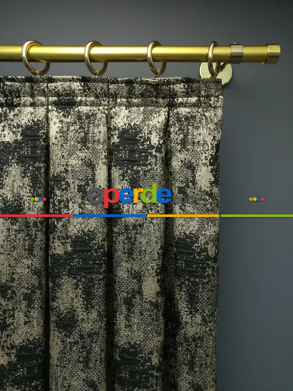 Yatak Odası - PatineDesenli Modern Desenli Jakarlı Salon Fon Perdesi 2021 Seriemodern Desenli Jakarlı Salon Fon Perdesi 2021 Series Özel Renkler- Siyah-bej-gri Açık-gri Koyu