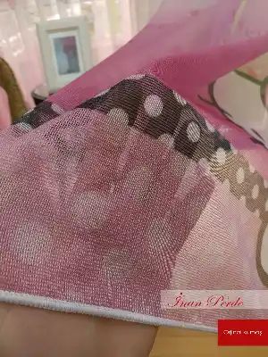 Kız Bebek Odası Tül Perde - Hello Kitty Baby Desenli Tül Perde- Pembe