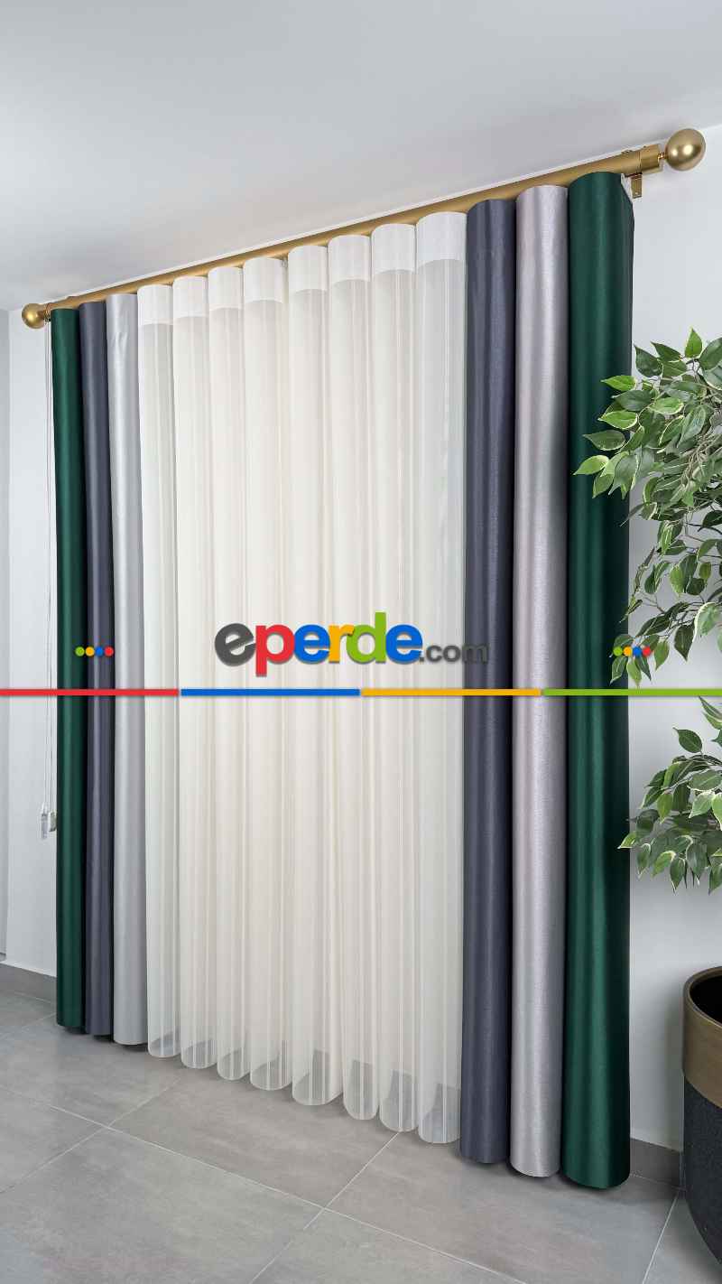 Brillant Akıllı Tül Perde, 20 Farklı Renkli Tül Dikey Zebra Perde 1. Kalite