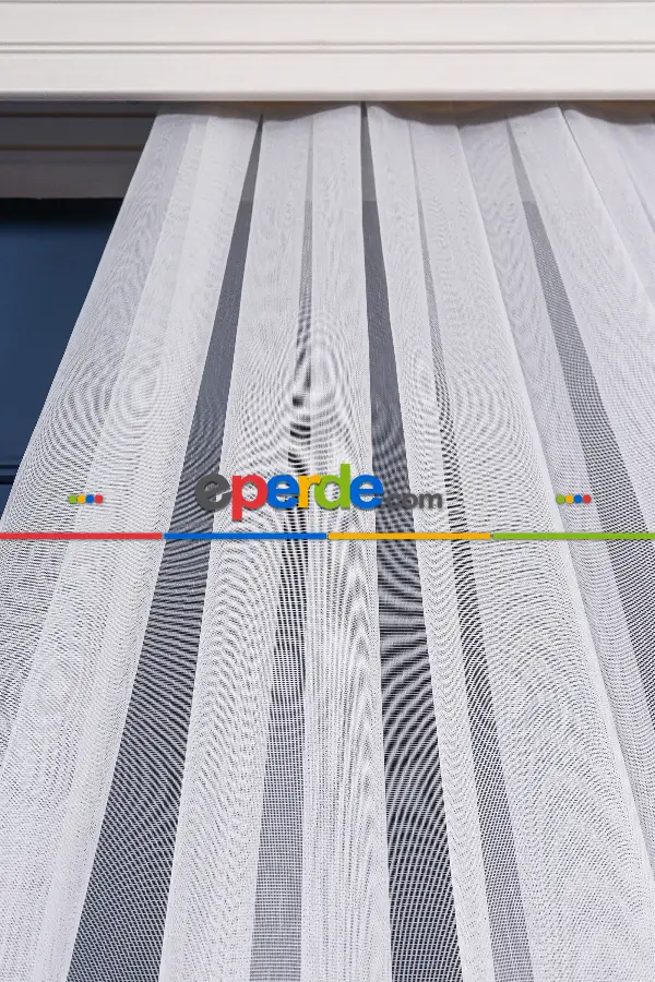 Salon Tül - Granit Dijital Baskılı Tül Perde Ekru-gold