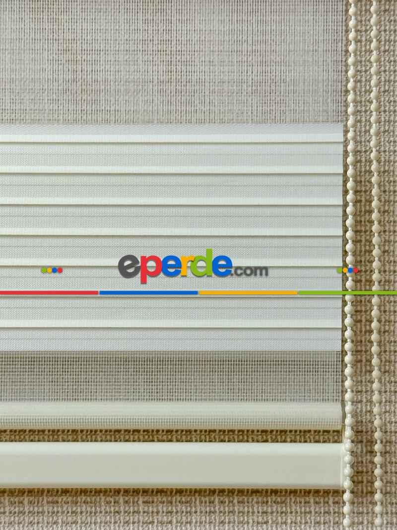 Salon Zebra Perde - Krem Rengi Yüksek Kalite Pliseli Zebra - Kornişe Kolay Montaj Ayağı Seçenekli - Standart Metal Kasalı - Açıklamada Videosu Vardır.